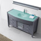 Virtu USA Ava 55 Single Bathroom Vanity Set in Grey | Tempered Glass Counter-Top