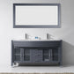 Virtu USA Ava 63 Double Bathroom Vanity Set in Grey w/ White Stone Counter-Top | Round Basin