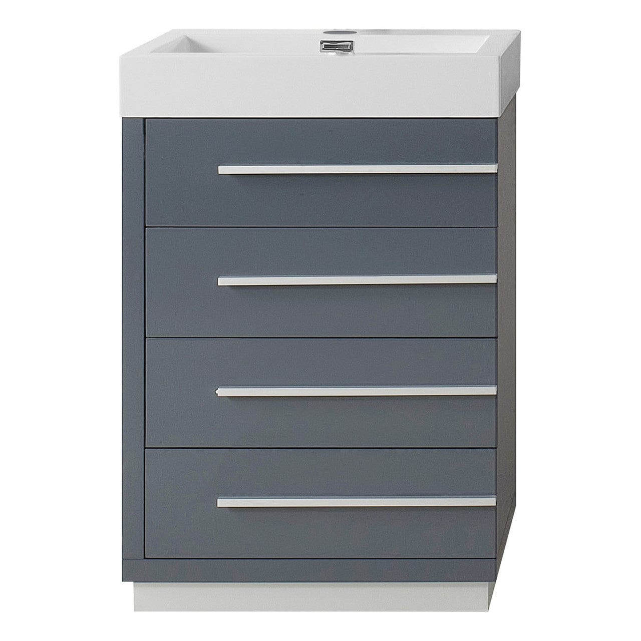 Virtu USA Vanities Virtu USA Bailey 24 Single Bathroom Vanity in Grey w/ Polymarble Counter-Top