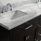 Virtu USA Caroline 72 Double Bathroom Vanity Set in Espresso w/ Italian Carrara White Marble Counter-Top| Square Basin