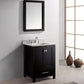 Virtu USA Caroline Avenue 24 Single Bathroom Vanity Set in Espresso w/ Italian Carrara White Marble Counter-Top| Square Basin