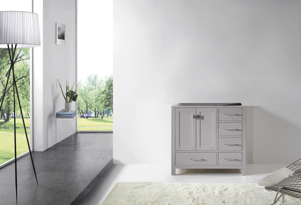 Virtu USA Vanities Virtu USA Caroline Avenue 36 Cabinet Only in Cashmere Grey