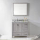 Virtu USA Caroline Avenue 36 Single Bathroom Vanity in Cashmere Grey w/ Marble Top & Round Sink w/ Mirror