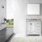 Virtu USA Caroline Avenue 36" Single Bathroom Vanity Cabinet Set in White w/ Italian Carrara White Marble Counter-Top
