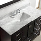 Virtu USA Caroline Avenue 48 Single Bathroom Vanity Set in Espresso w/ Italian Carrara White Marble Counter-Top| Square Basin