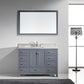 Virtu USA Caroline Avenue 48 Single Bathroom Vanity Set in Grey w/Ê w/ Italian Carrara White Marble Counter-Top | Square Basin