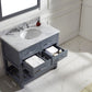 Virtu USA Caroline Estate 36 Single Bathroom Vanity Set in Grey w/ Italian Carrara White Marble Counter-Top |Ê Round Basin