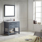 Virtu USA Caroline Estate 36" Single Bathroom Vanity Cabinet Set in Grey w/ Italian Carrara White Marble Counter-Top
