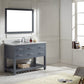 Virtu USA Caroline Estate 48 Single Bathroom Vanity Set in Grey w/ Italian Carrara White Marble Counter-Top | Round Basin