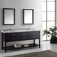 Virtu USA Caroline Estate 72 Double Bathroom Vanity Set in Espresso w/ Italian Carrara White Marble Counter-Top |Ê Round Basin
