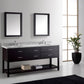 Virtu USA Caroline Estate 72 Double Bathroom Vanity Set in Espresso w/ Italian Carrara White Marble Counter-Top | Square Basin