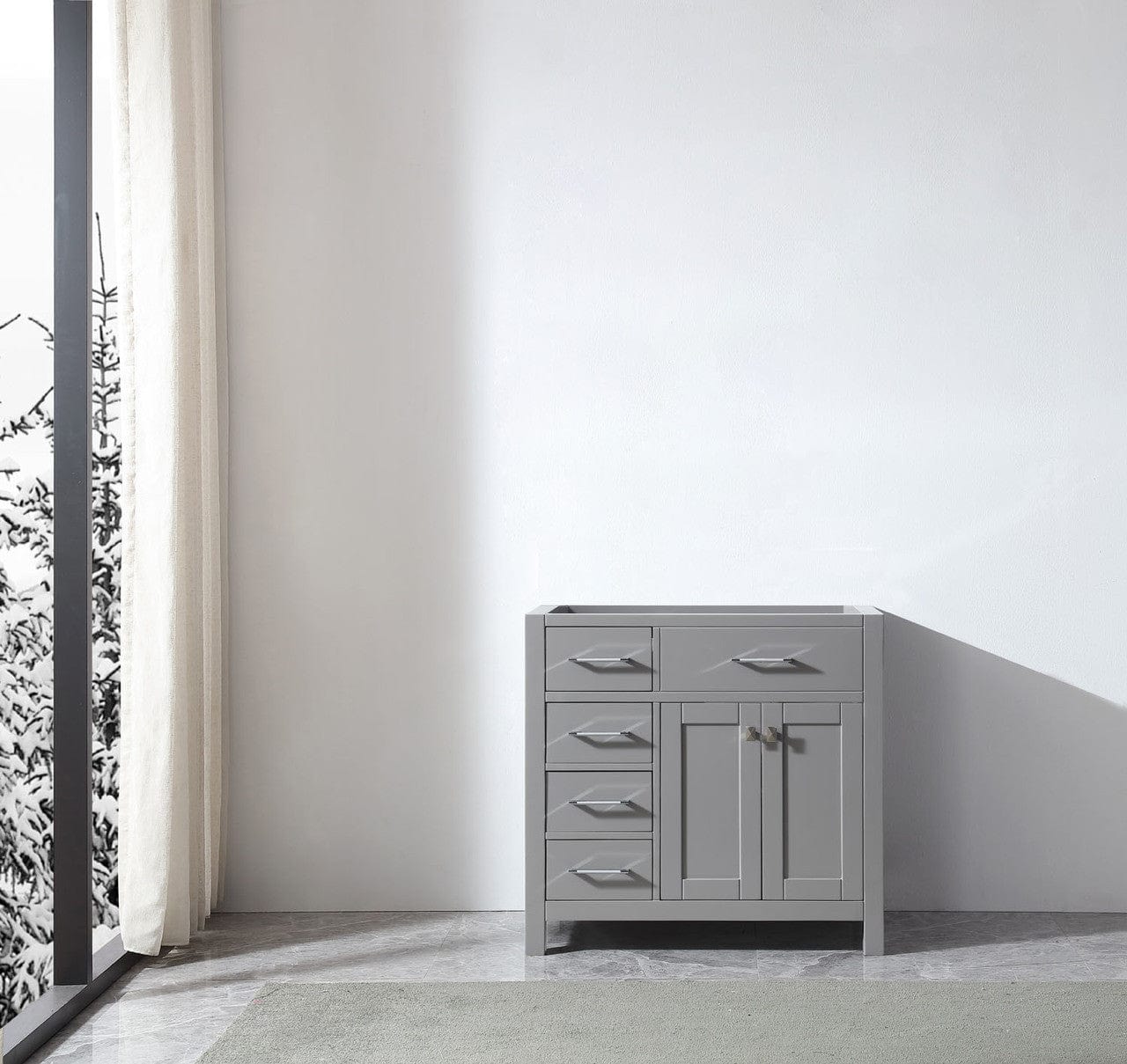 Virtu USA Vanities Virtu USA Caroline Parkway 36 Cabinet Only in Cashmere Grey in Leftoffset