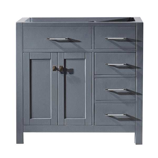 Virtu USA Caroline Parkway 36 Single Bathroom Vanity Cabinet in Grey
