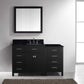 Virtu USA Caroline Parkway 57 Single Bathroom Vanity Set in Espresso w/ Black Galaxy Granite Counter-Top | Square Basin - Leftside Drawer