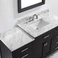 Virtu USA Caroline Parkway 57 Single Bathroom Vanity Set in Espresso w/ Italian Carrara White Marble Counter-Top | Square Basin