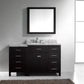 Virtu USA Caroline Parkway 57" Single Bathroom Vanity Cabinet Set in Espresso w/ Italian Carrara White Marble Counter-Top