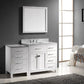 Virtu USA Caroline Parkway 57" Single Bathroom Vanity Cabinet Set in White w/ Italian Carrara White Marble Counter-Top