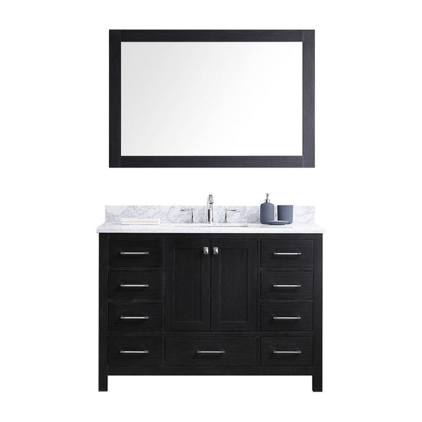 Virtu USA Caroline Premium 48 Single Bathroom Vanity Set in Zebra Grey