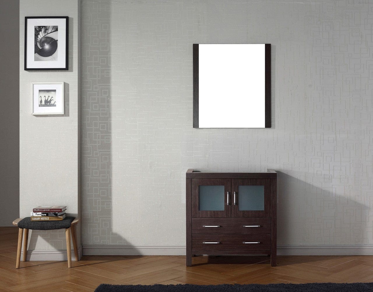 Virtu USA Vanity Base Cabinets Virtu USA Dior 32 Single Bathroom Vanity Cabinet in Espresso