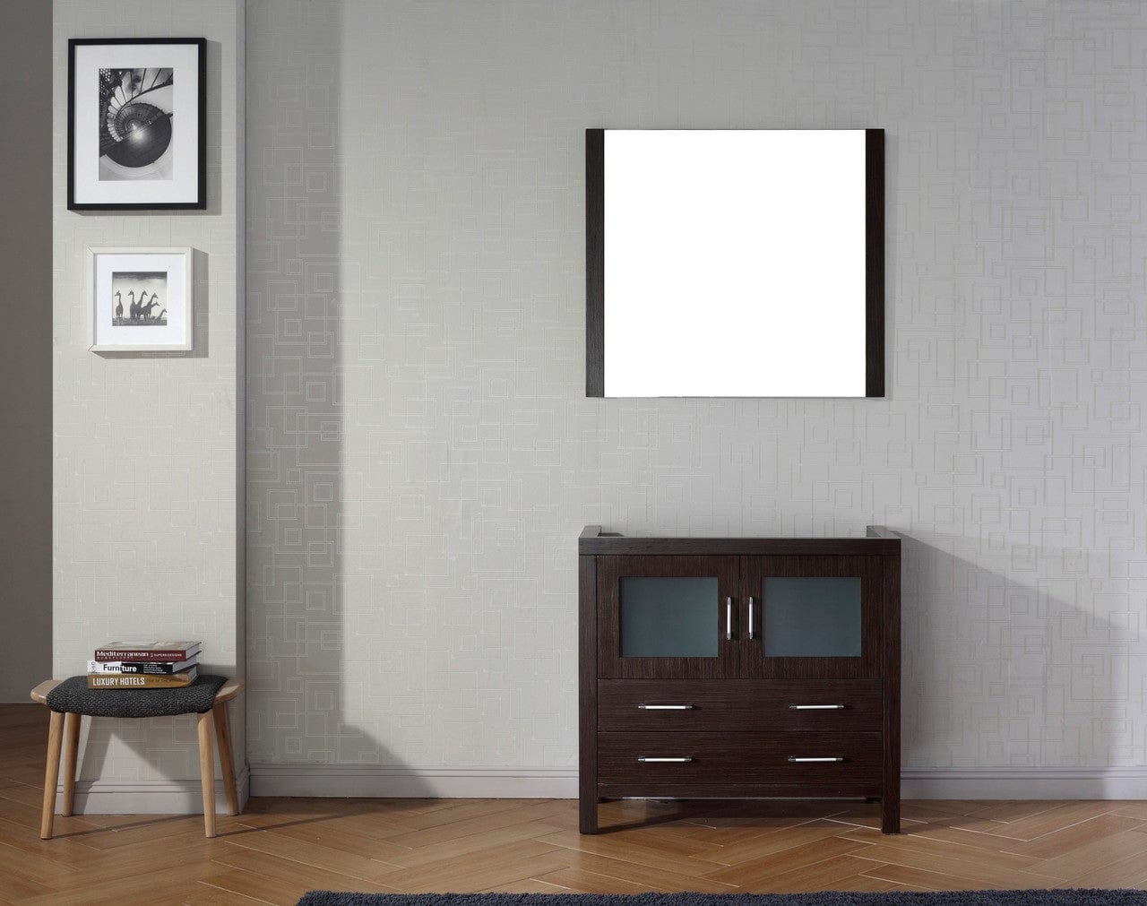 Virtu USA Vanity Base Cabinets Virtu USA Dior 36 Single Bathroom Vanity Cabinet in Espresso