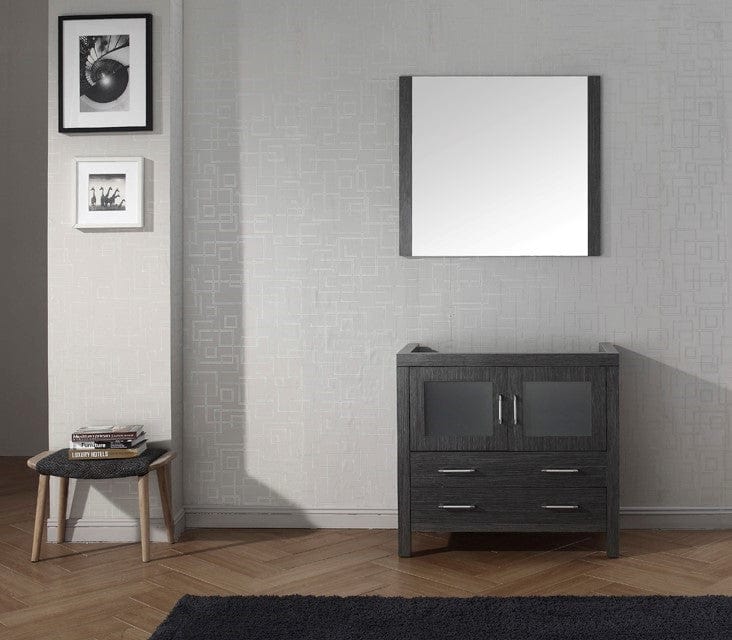 Virtu USA Vanity Base Cabinets Virtu USA Dior 36 Single Bathroom Vanity Cabinet in Zebra Grey