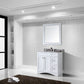 Virtu USA Elise 36 Single Bathroom Vanity Set in White w/ Italian Carrara White Marble Counter-Top | Square Basin