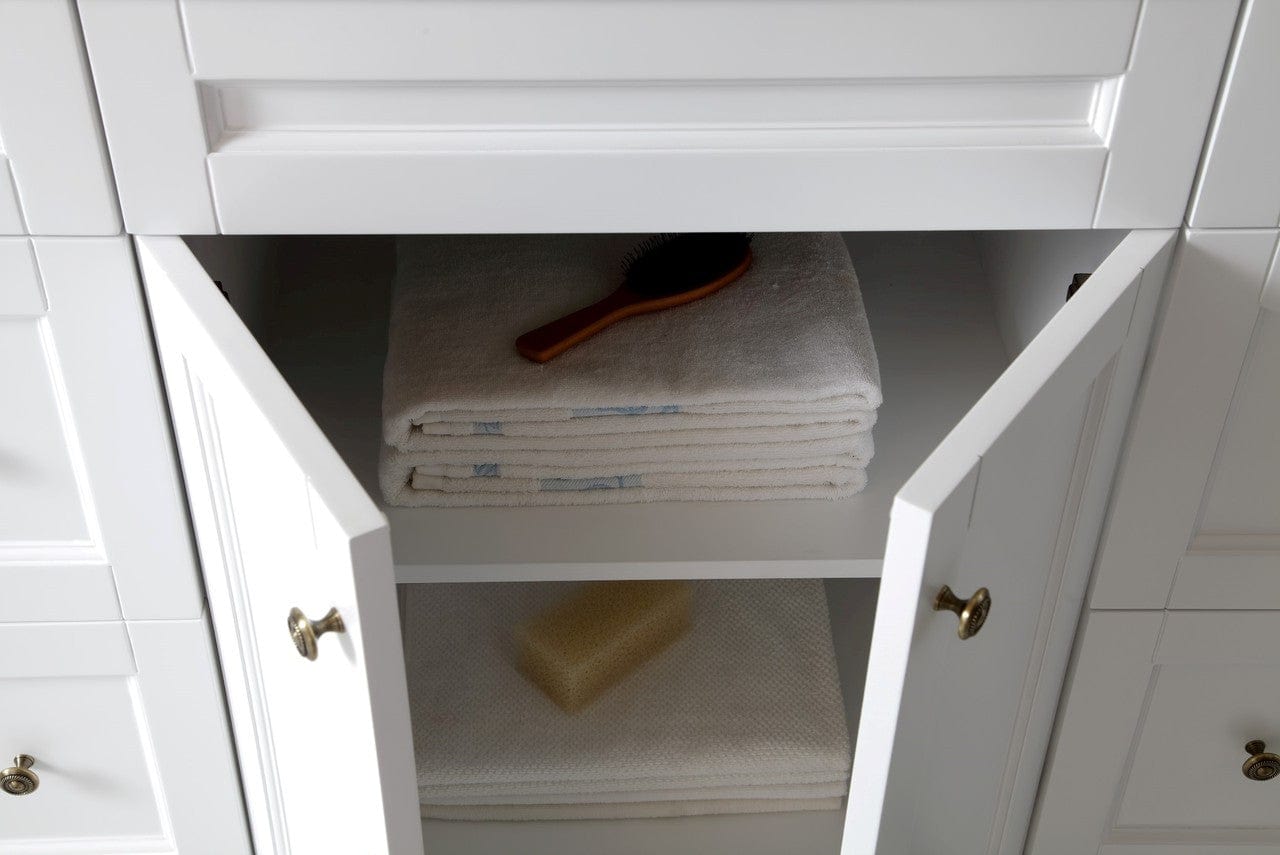 Virtu USA Vanities Virtu USA Elise 48 Single Bathroom Vanity Set in White w/ Italian Carrara White Marble Counter-Top | Square Basin