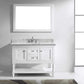 Virtu USA Julianna 48 Single Bathroom Vanity Set in White w/ Italian Carrara White Marble Counter-Top | Square Basin