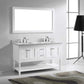 Virtu USA Julianna 60 Double Bathroom Vanity Set in White w/ Italian Carrara White Marble Counter-Top | Square Basin