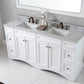 Virtu USA Talisa 72 Double Bathroom Vanity Set in White w/ Italian Carrara White Marble Counter-Top | Square Basin