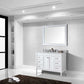 Virtu USA Tiffany 48 Single Bathroom Vanity Set in White w/ Italian Carrara White Marble Counter-Top | Square Basin