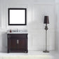 Virtu USA Victoria 36 Single Bathroom Vanity Set in Espresso w/ Italian Carrara White Marble Counter-Top | Square Basin