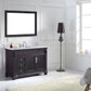 Virtu USA Victoria 48 Single Bathroom Vanity Set in Espresso w/ Italian Carrara White Marble Counter-Top | Round Basin