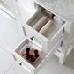 Virtu USA Winterfell 48 Single Bathroom Vanity Set in White w/ Italian Carrara White Marble Counter-Top | Square Basin