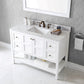 Virtu USA Winterfell 48 Single Bathroom Vanity Set in White w/ Italian Carrara White Marble Counter-Top | Square Basin