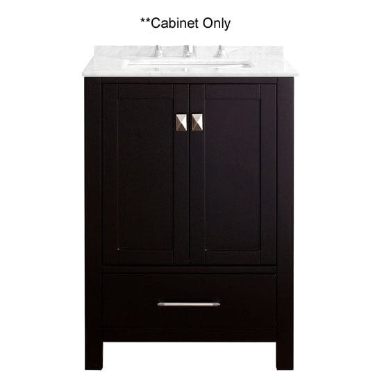 Virtu USA Vanity Base Cabinets Virtu USA Caroline Avenue 24 Single Bathroom Cabinet in Espresso