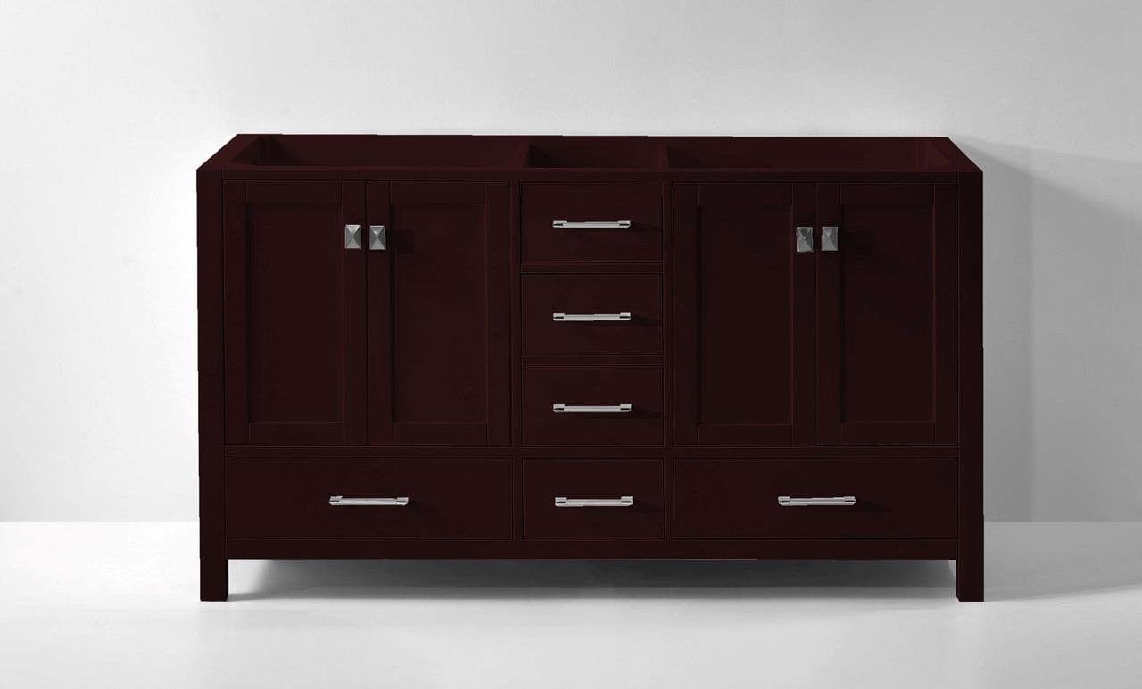 Virtu USA Vanity Base Cabinets Virtu USA Caroline Avenue 60 Bathroom Base Cabinet in Espresso