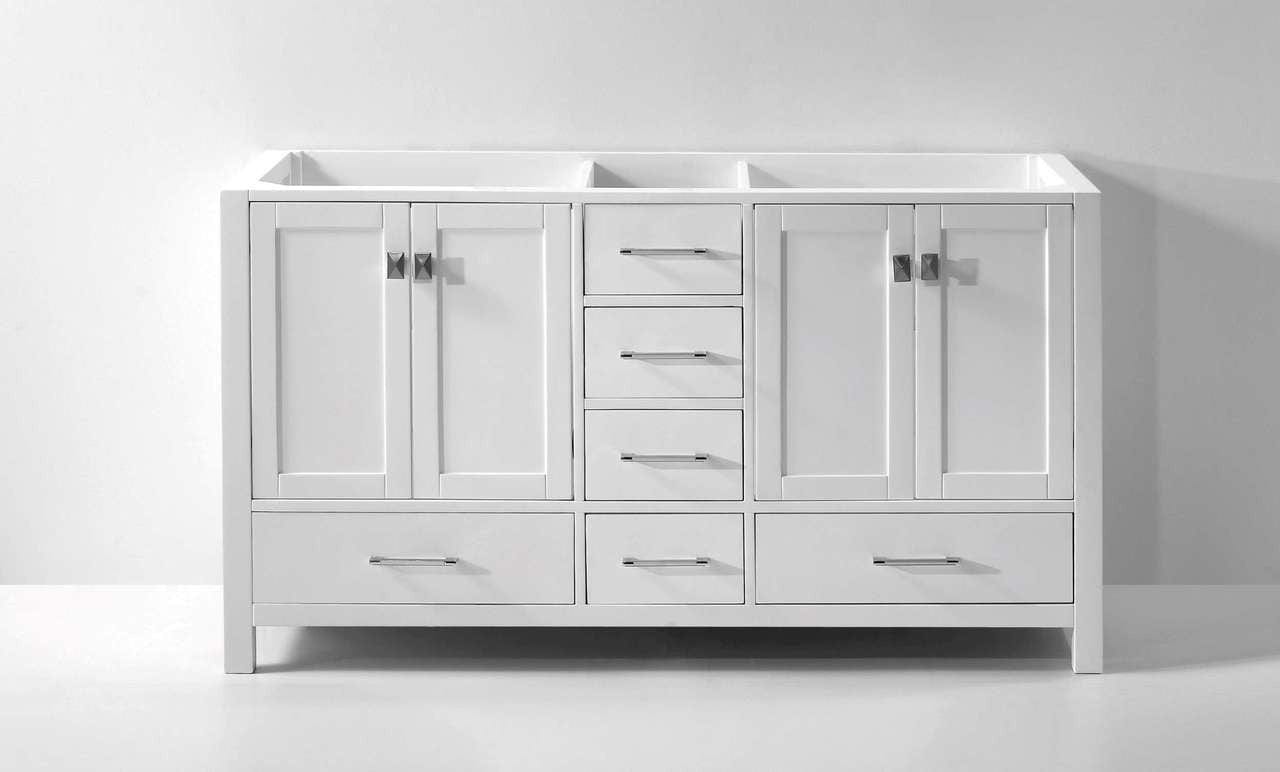 Virtu USA Vanity Base Cabinets Virtu USA Caroline Avenue 60 Bathroom Base Cabinet in White