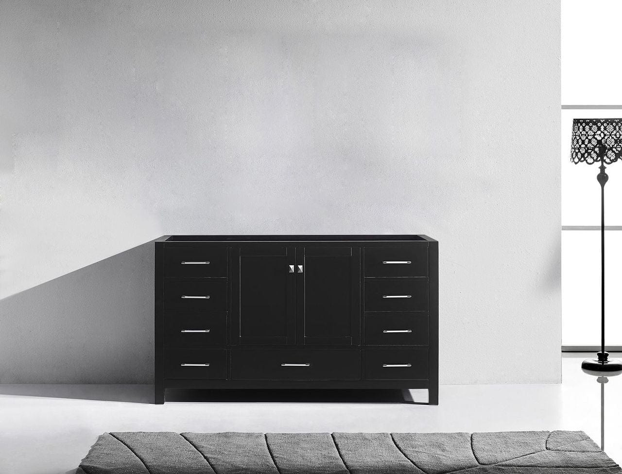 Virtu USA Vanity Base Cabinets Virtu USA Caroline Avenue 60 Single Bathroom Cabinet in Espresso