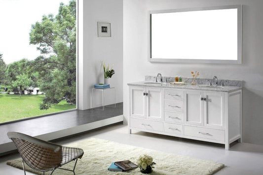 Virtu USA Caroline Avenue 71" Bathroom Vanity Cabinet in White Full Room View