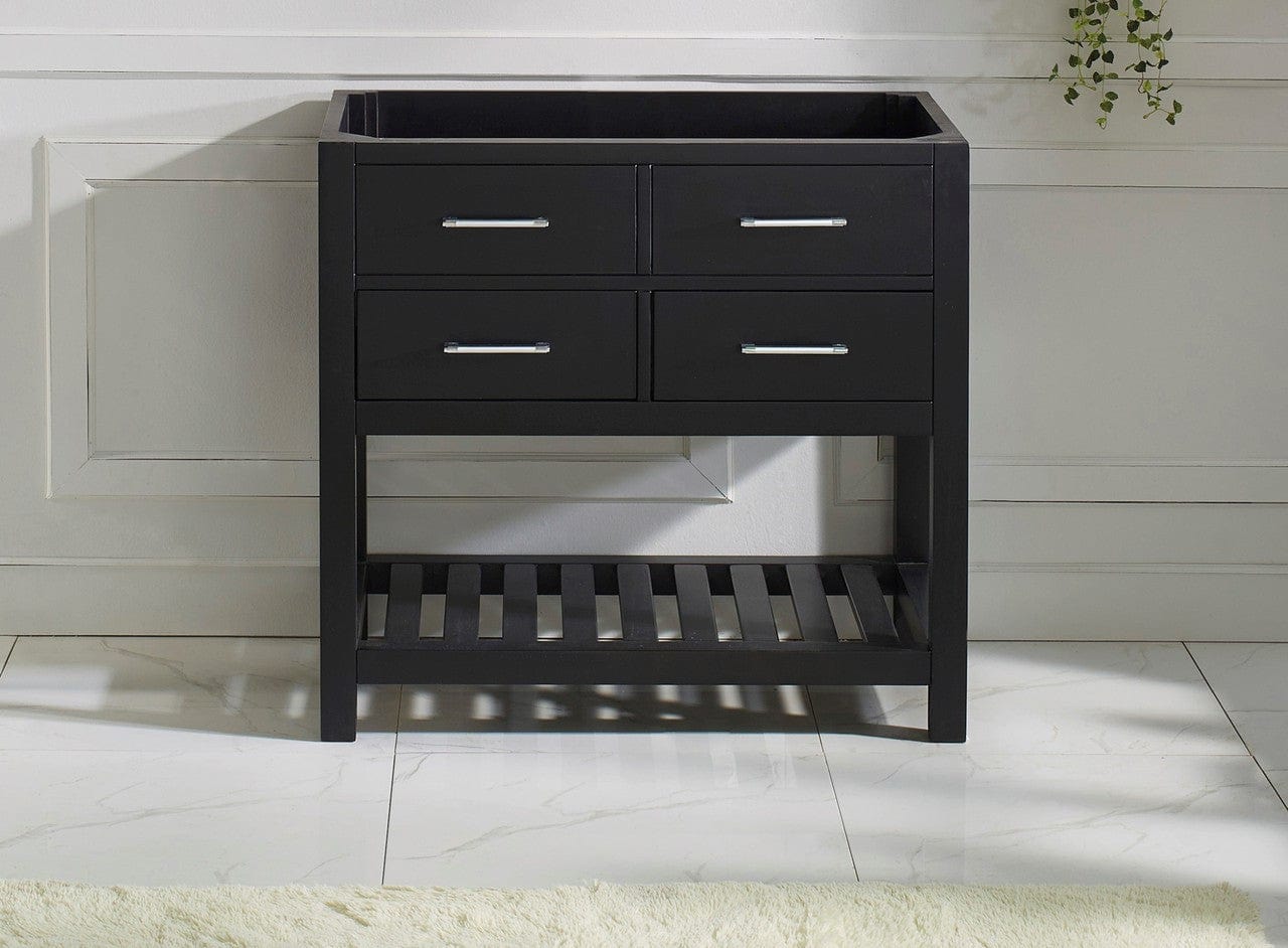 Virtu USA Vanity Base Cabinets Virtu USA Caroline Estate 36 Single Bathroom Base Cabinet in Espresso