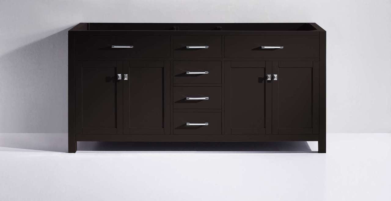 Virtu USA Vanity Base Cabinets Virtu USA Caroline Parkway 72 Bathroom Base Cabinet in Espresso