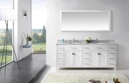 Virtu USA Vanity Base Cabinets Virtu USA Caroline Parkway 78 Bathroom Base Cabinet in White