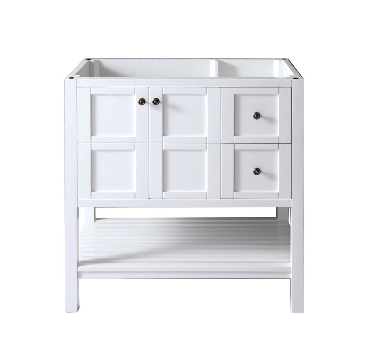 Virtu USA Vanity Base Cabinets Virtu USA Winterfell 36 Single Bathroom Base Cabinet in White