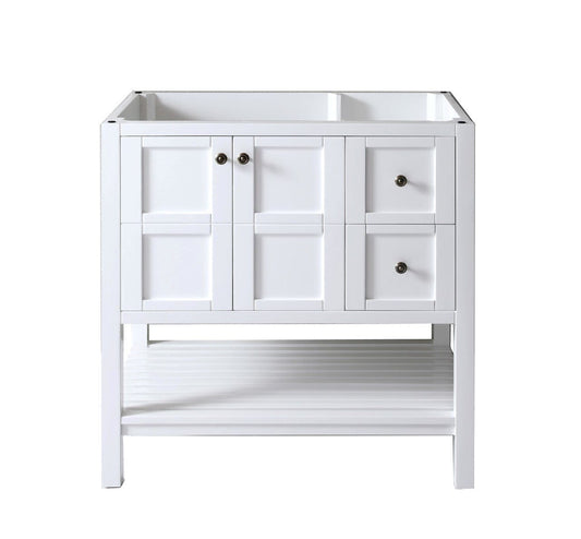 Virtu USA Winterfell 36 Single Bathroom Base Cabinet in White