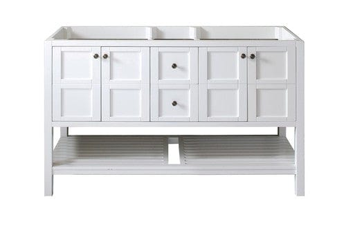 Virtu USA Vanity Base Cabinets Virtu USA Winterfell 60 Bathroom Base Cabinet in White