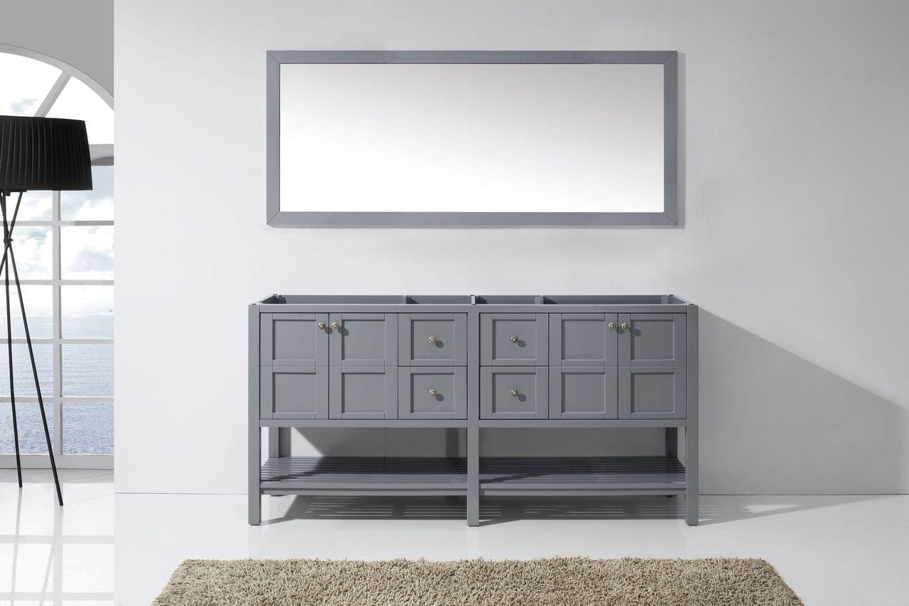 Virtu USA Vanity Base Cabinets Virtu USA Winterfell 72 Bathroom Base Cabinet in Gray