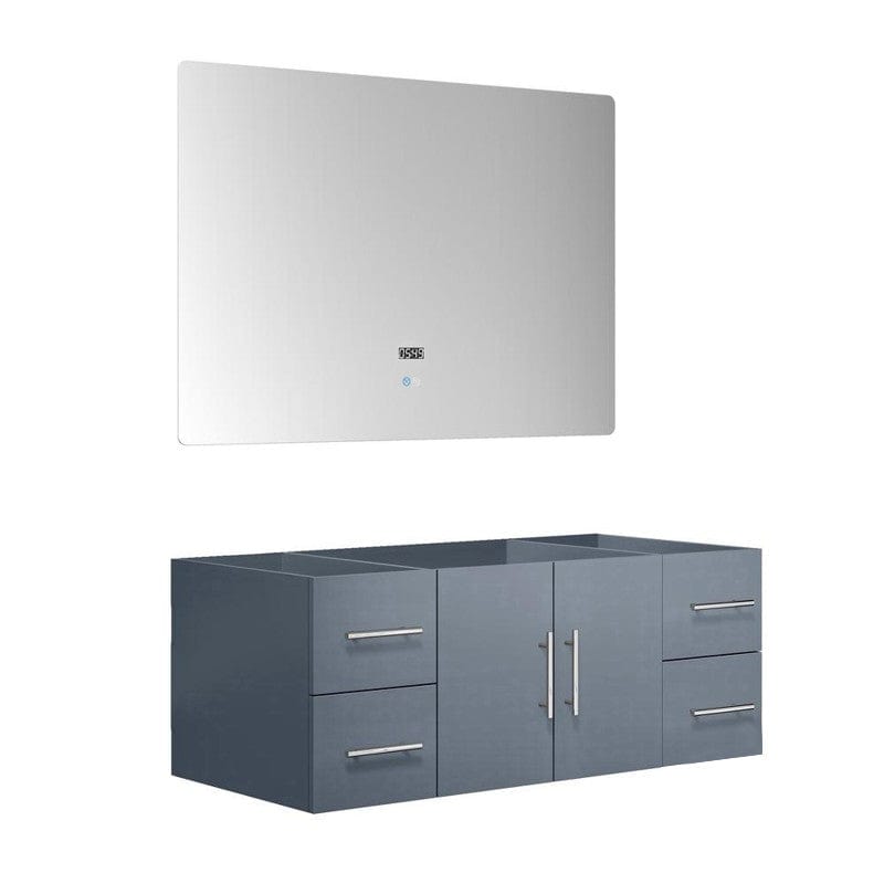 Geneva Transitional Dark Grey 48" Vanity with 48" Led Mirror, no Top | LG192248DB00LM48