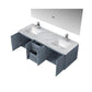 Geneva Transitional Dark Grey 60" Double Vanity Set | LG192260DBDSLM60F