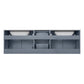 Geneva Transitional Dark Grey 60" Double Vanity Set | LG192260DBDSLM60F